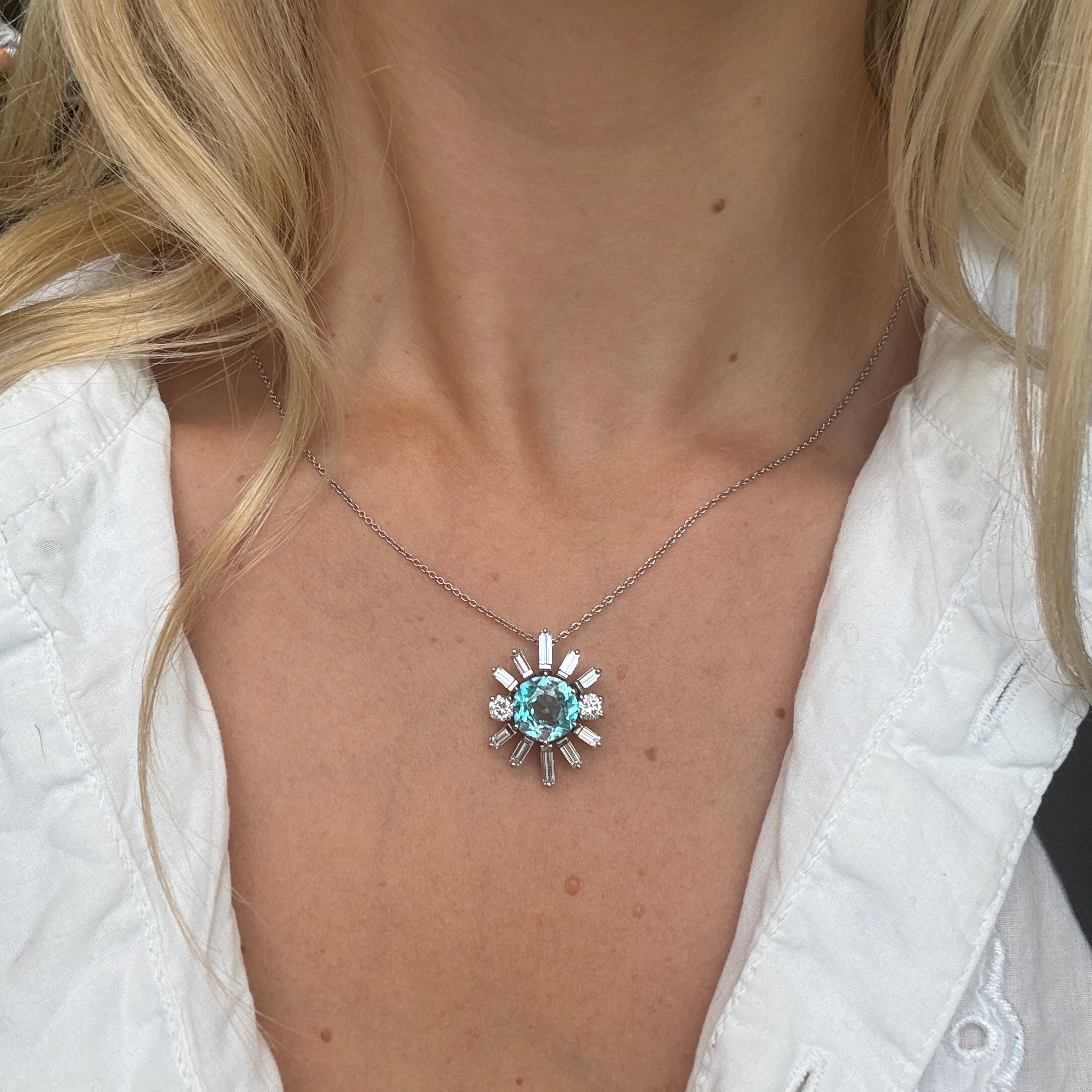 Zircon and Diamond Pendant-Charlotte Sayers Antique Jewellery