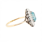 Zircon and Old Mine Cut Diamond Cluster Ring-Charlotte Sayers Antique Jewellery