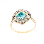 Zircon and Old Mine Cut Diamond Cluster Ring-Charlotte Sayers Antique Jewellery