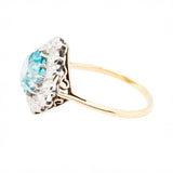 Zircon and Old Mine Cut Diamond Cluster Ring-Charlotte Sayers Antique Jewellery