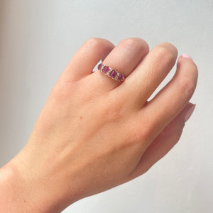 Ruby and Diamond 4 Stone Ring