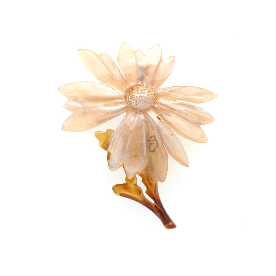 French Art Nouveau Flower Brooch