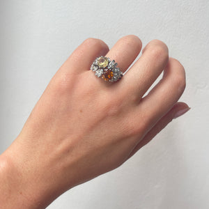 Amazing 1960s Zircon and Diamond Ring