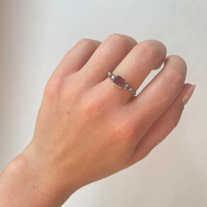Georgian Garnet and Rose Diamond Ring
