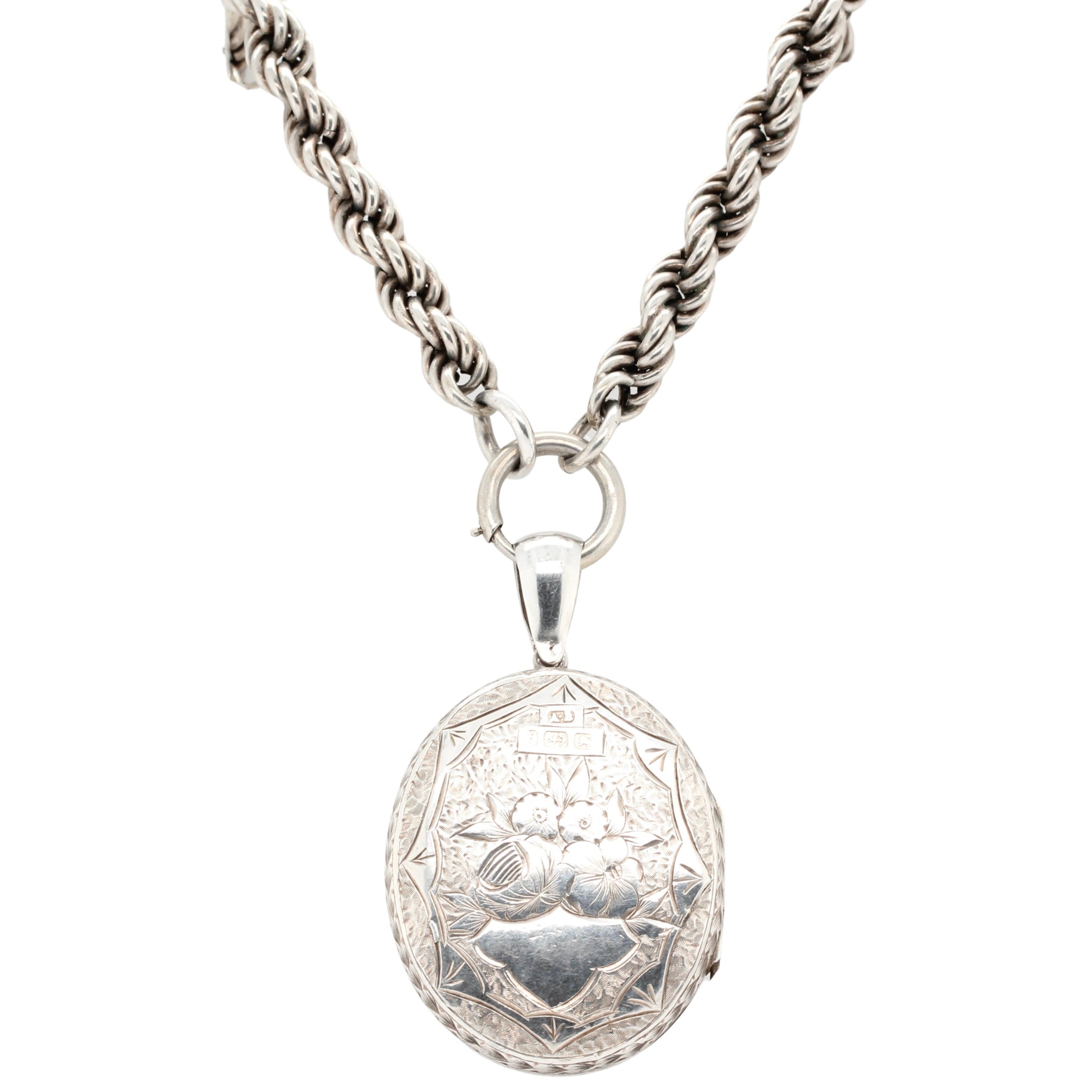 Victorian Silver Locket and Chain