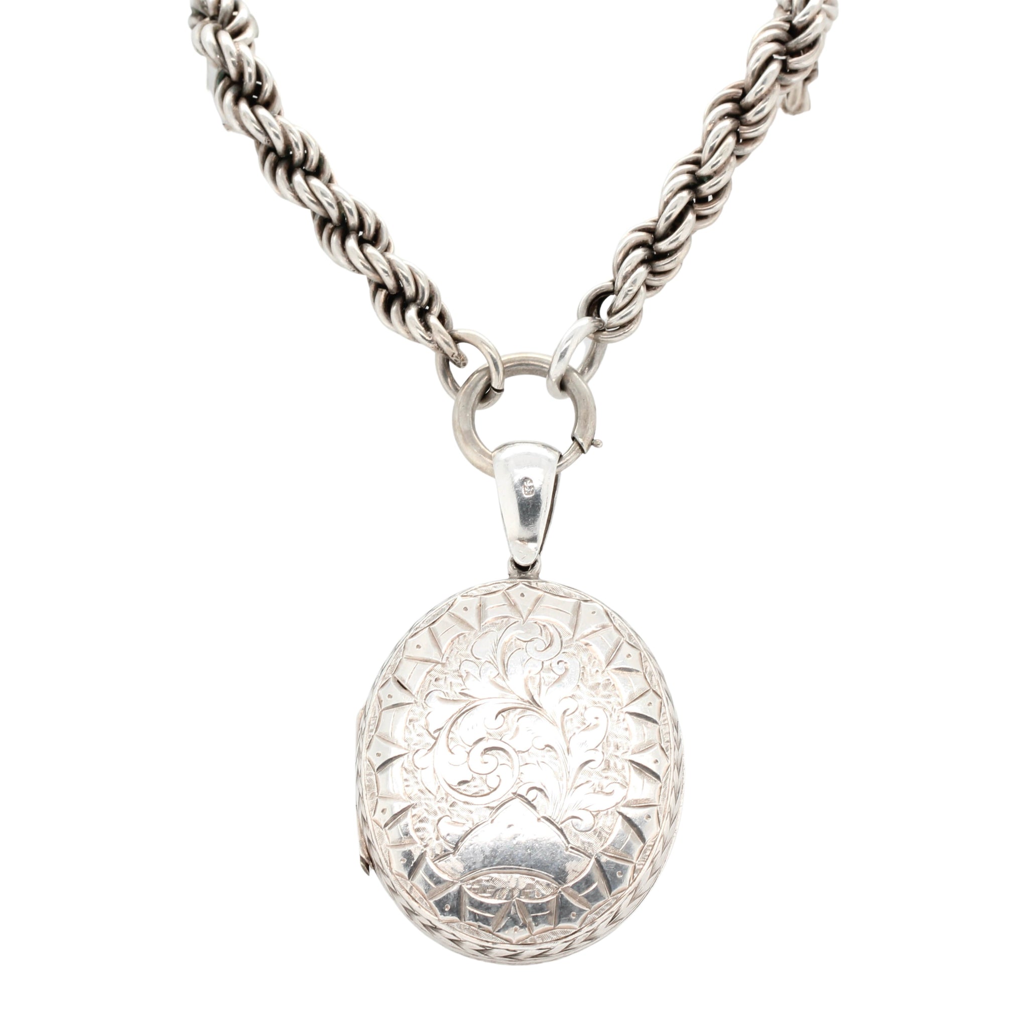 Victorian Silver Locket and Chain