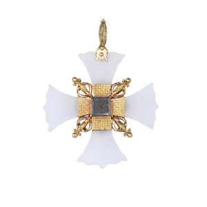 Chalcedony Maltese Cross Pendant