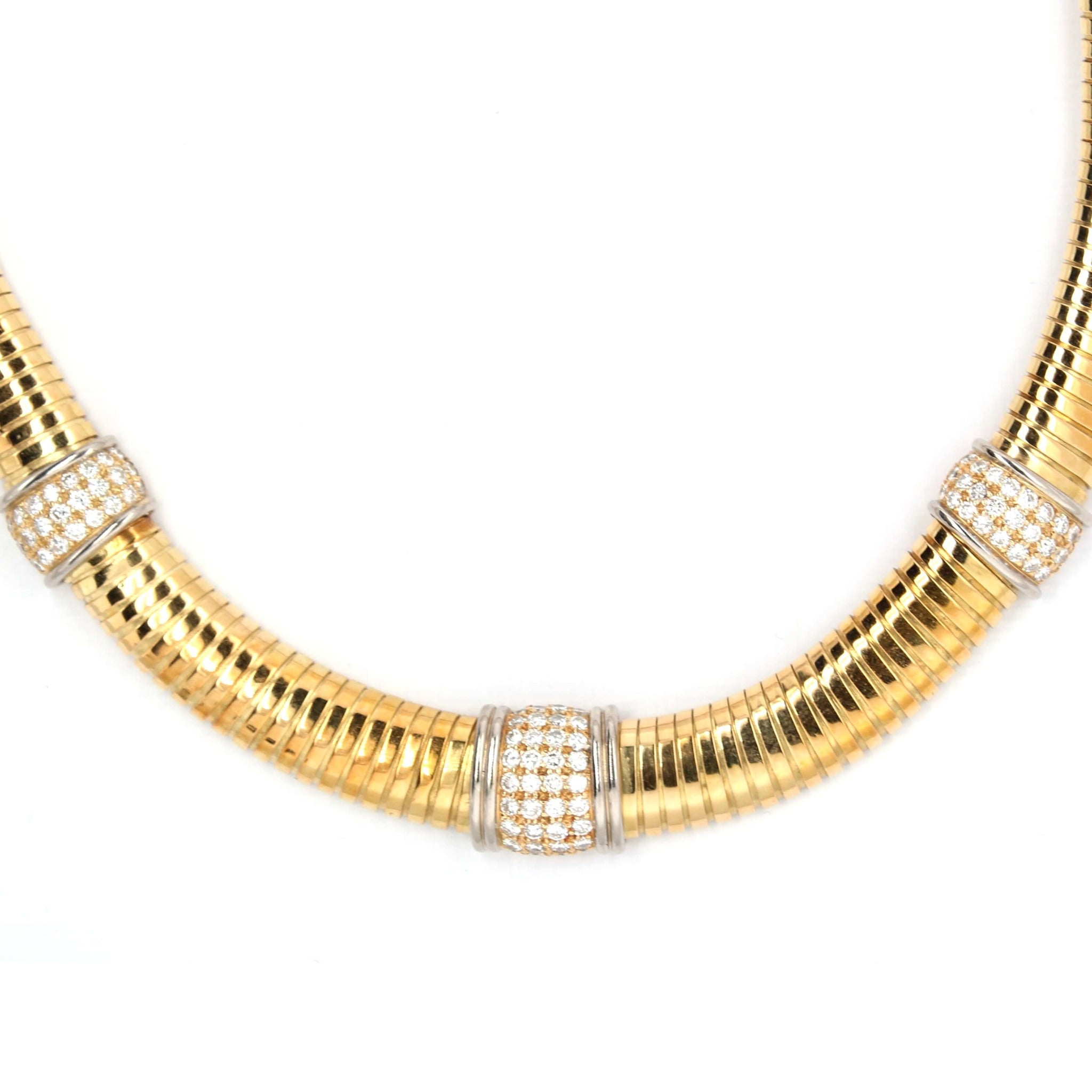 Vintage 'Gas Pipe' Diamond Necklace