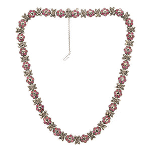Edwardian Pink Paste Marcasite Necklace