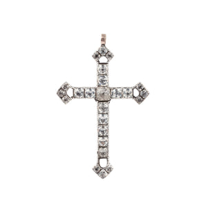 Georgian Paste Silver Cross Pendant