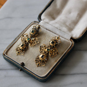 Iberian Emerald Drop Bow Earrings