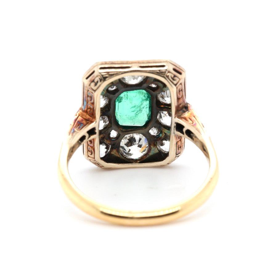 Edwardian Emerald and Diamond Ring