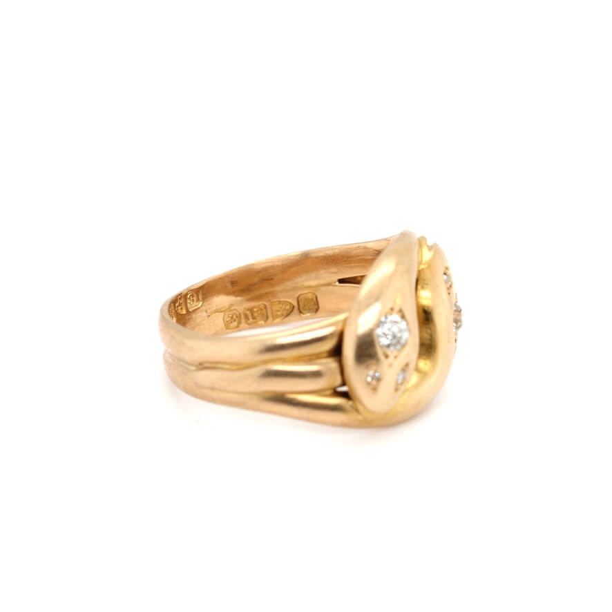 Stunning Antique Victorian 18ct Gold Sapphire & Diamond Snake Ring c1889 |  eBay