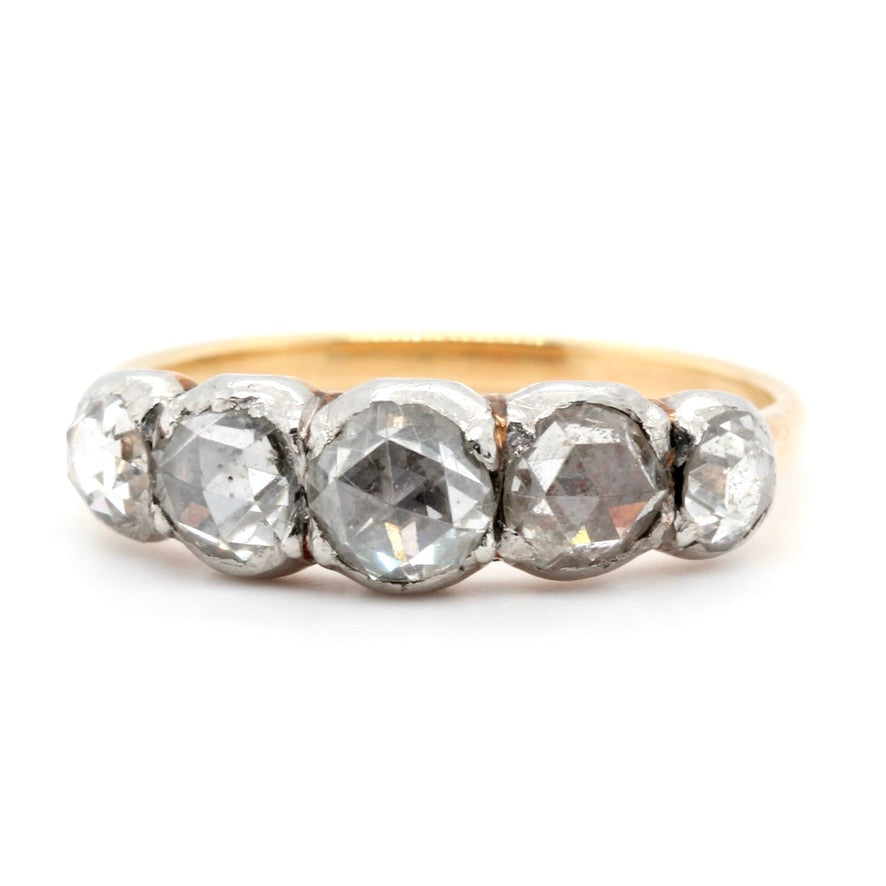 Georgian Rose Diamond 5 Stone Ring