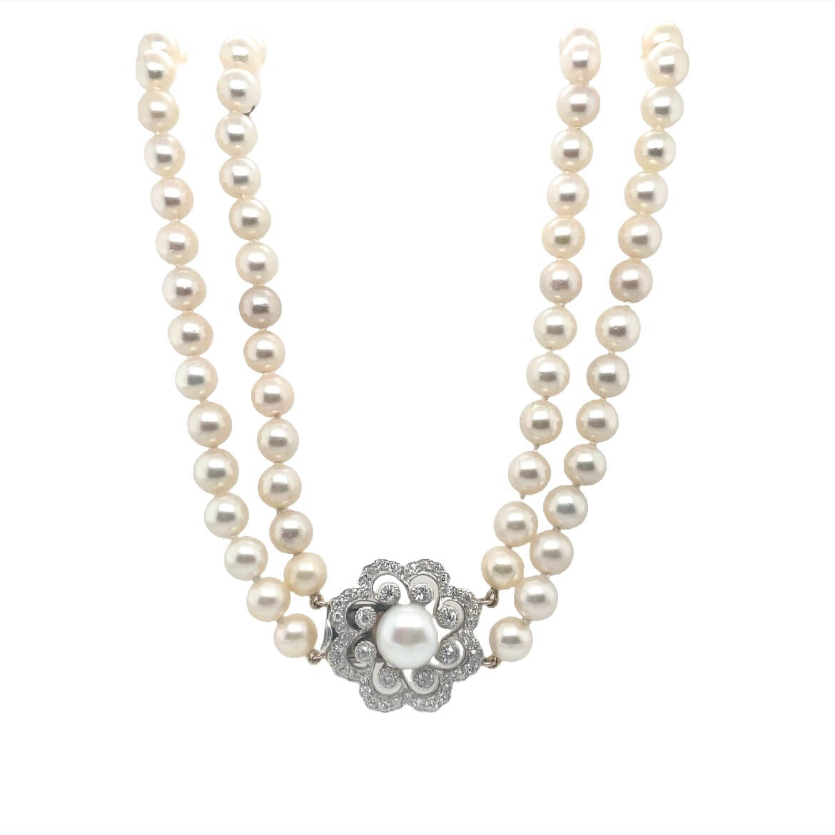 1930s Pearl and Diamond Necklace