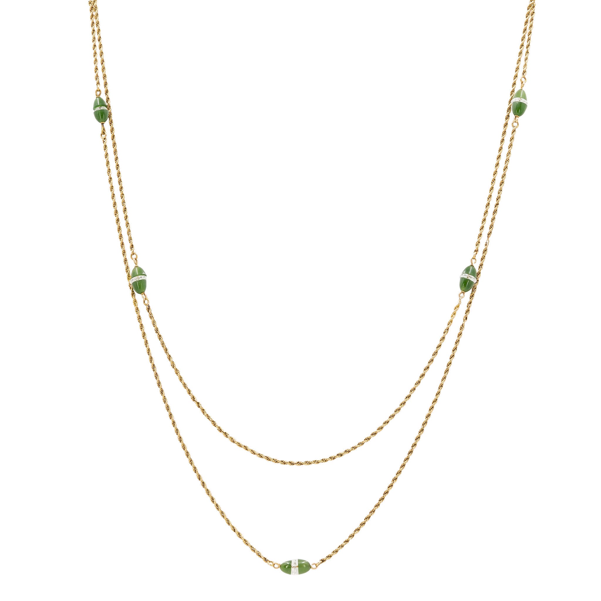 Victorian Jade Gold Chain