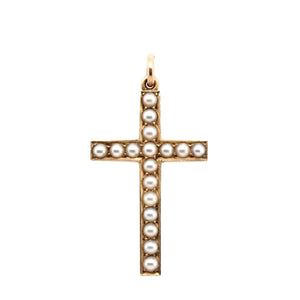 Victorian Gold and Pearl Cross