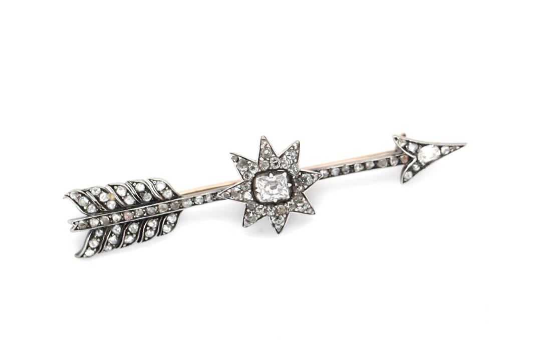 Victorian Diamond Star & Arrow Brooch