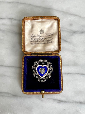 Victorian Enamel Heart Brooch/Pendant
