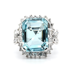 1960's Aquamarine and Diamond Ring