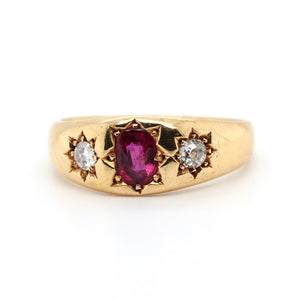 Victorian Ruby and Diamond Gypsy Ring