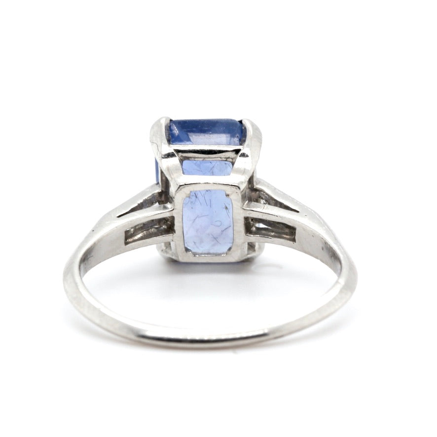 1930's Pale Sapphire and Diamond Ring