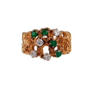 1970's Emerald and Diamond Ring