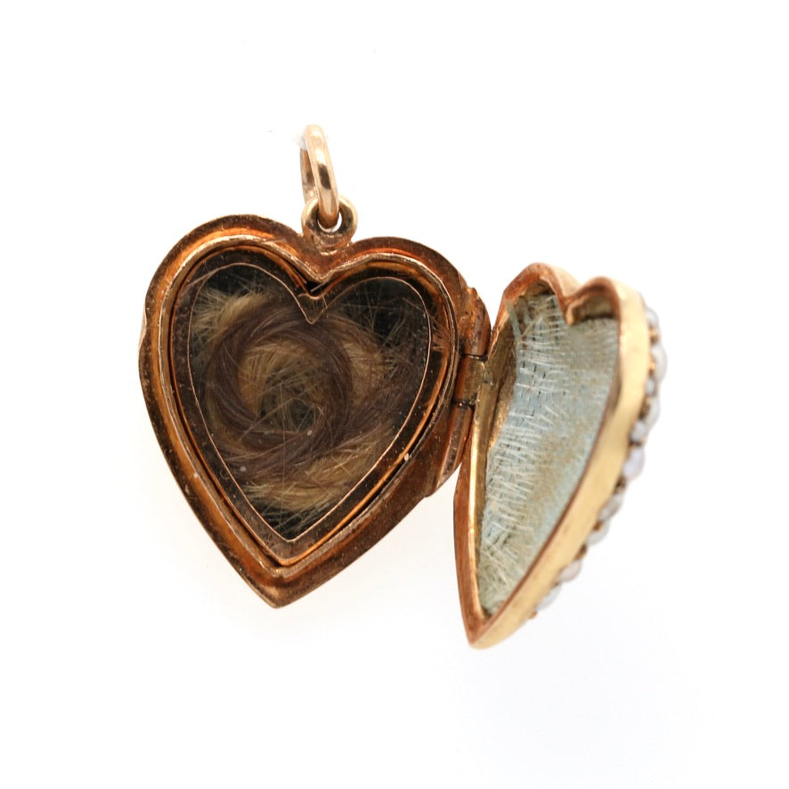 Victorian Pearl Heart Locket Pendant