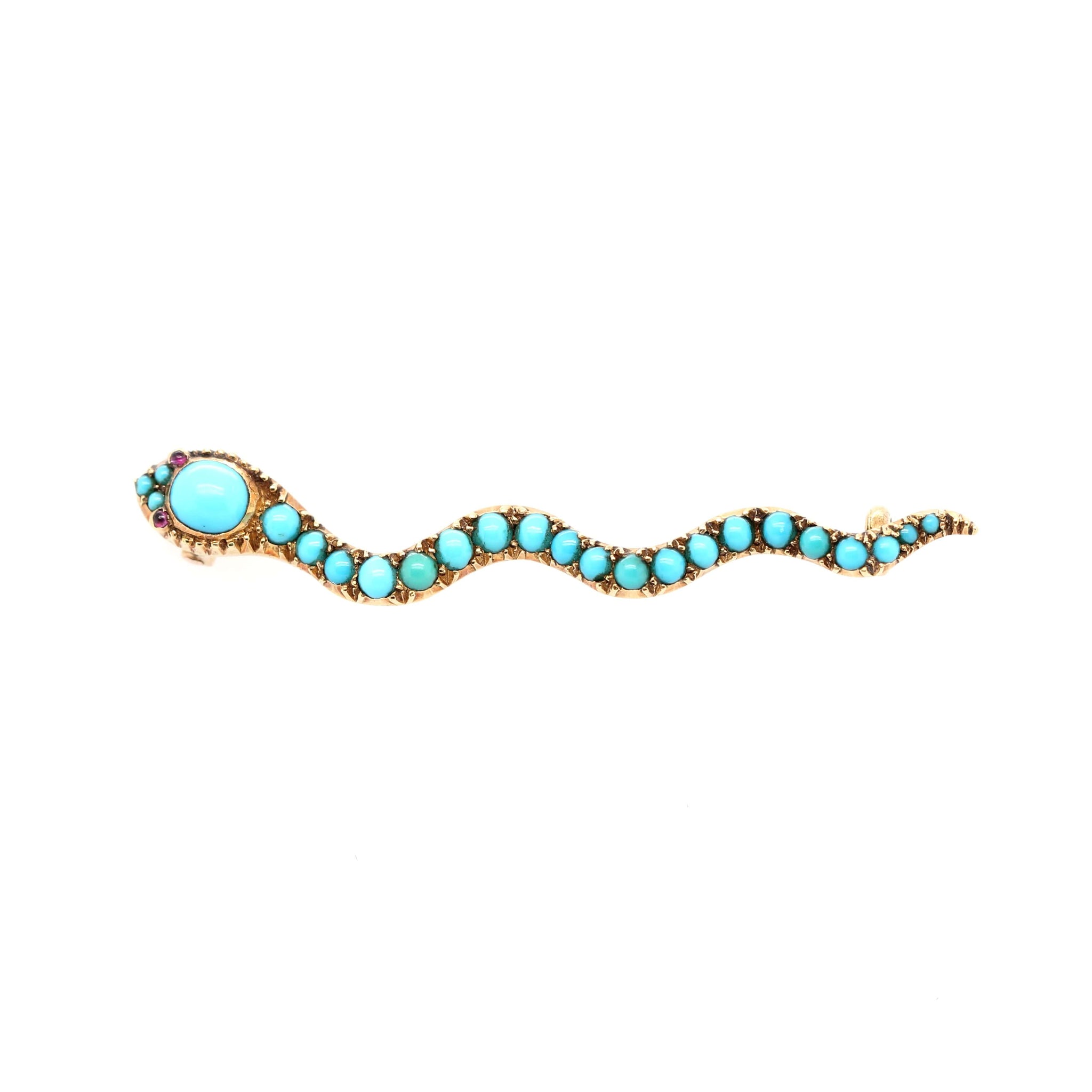 Victorian Turquoise Snake Brooch