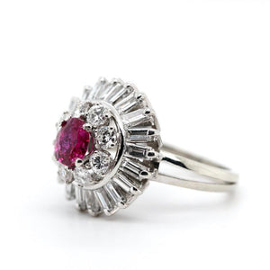 Burma Ruby and Diamond Ring