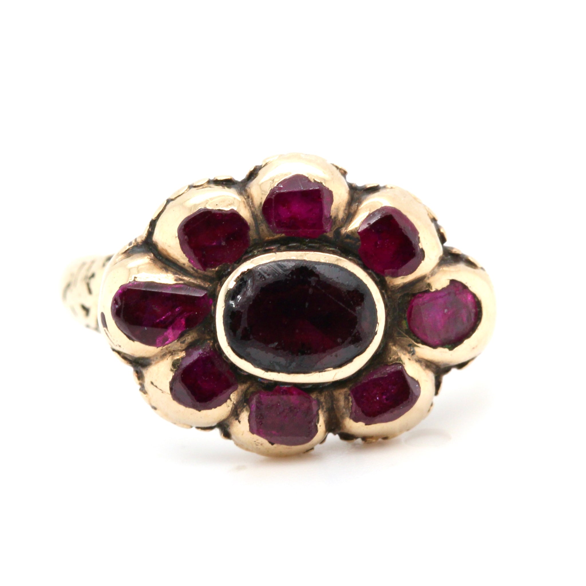 Seventeenth Century Garnet Ruby Enamel Ring