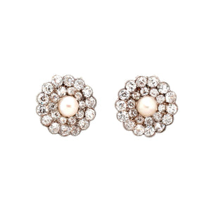 Edwardian Diamond and Pearl Earrings