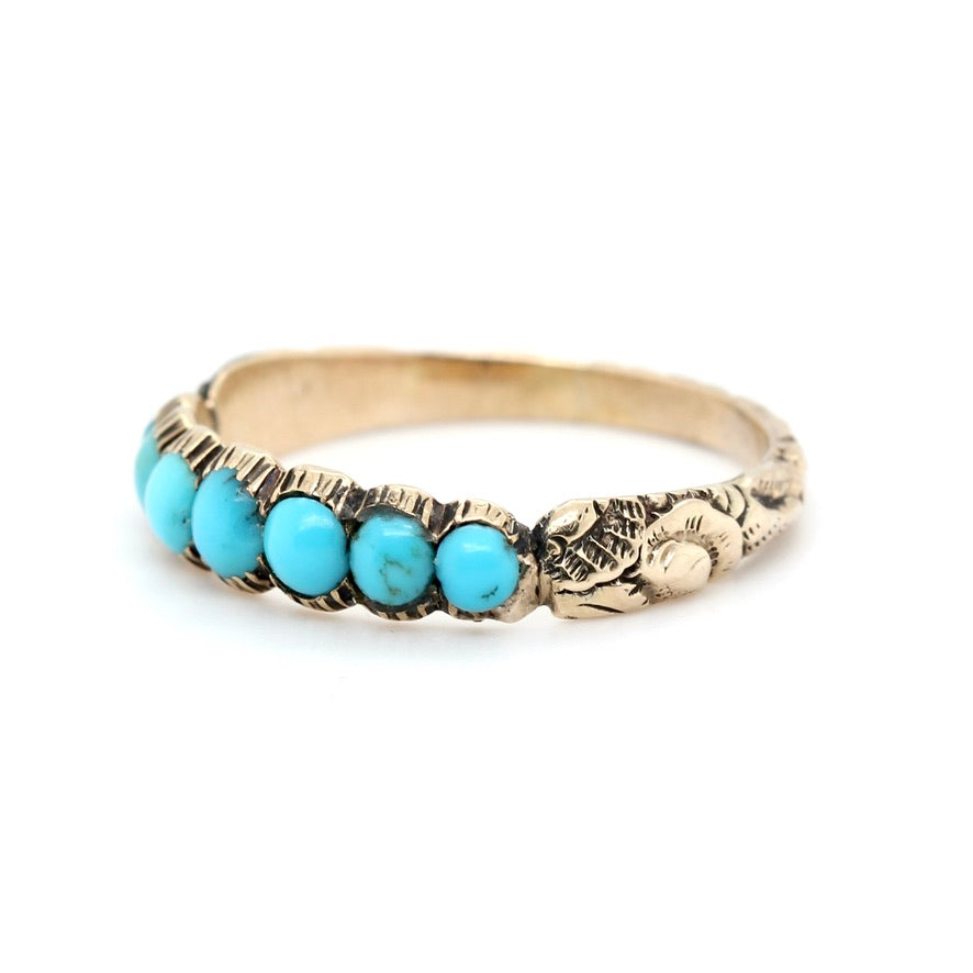Georgian 7 Stone Turquoise Ring