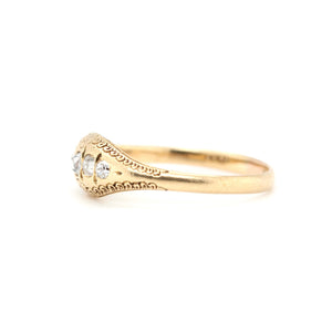 Victorian Diamond Gold Boat Ring