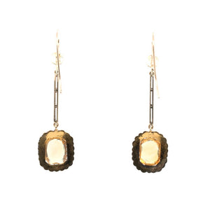 Victorian Citrine and Pearl Earrings