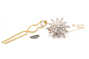 Victorian Diamond Star Brooch / Pendant / Hairpiece