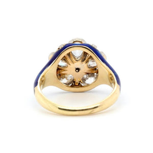 Early Victorian Diamond and Enamel Pansy Ring