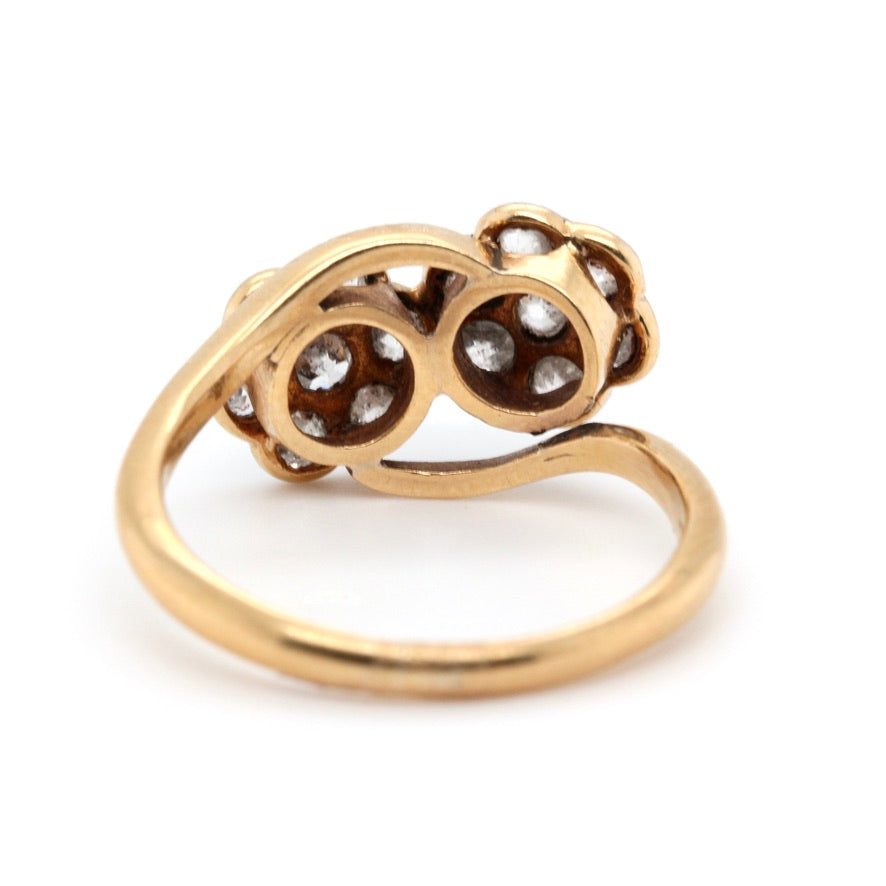 Edwardian Double Flower Diamond Ring