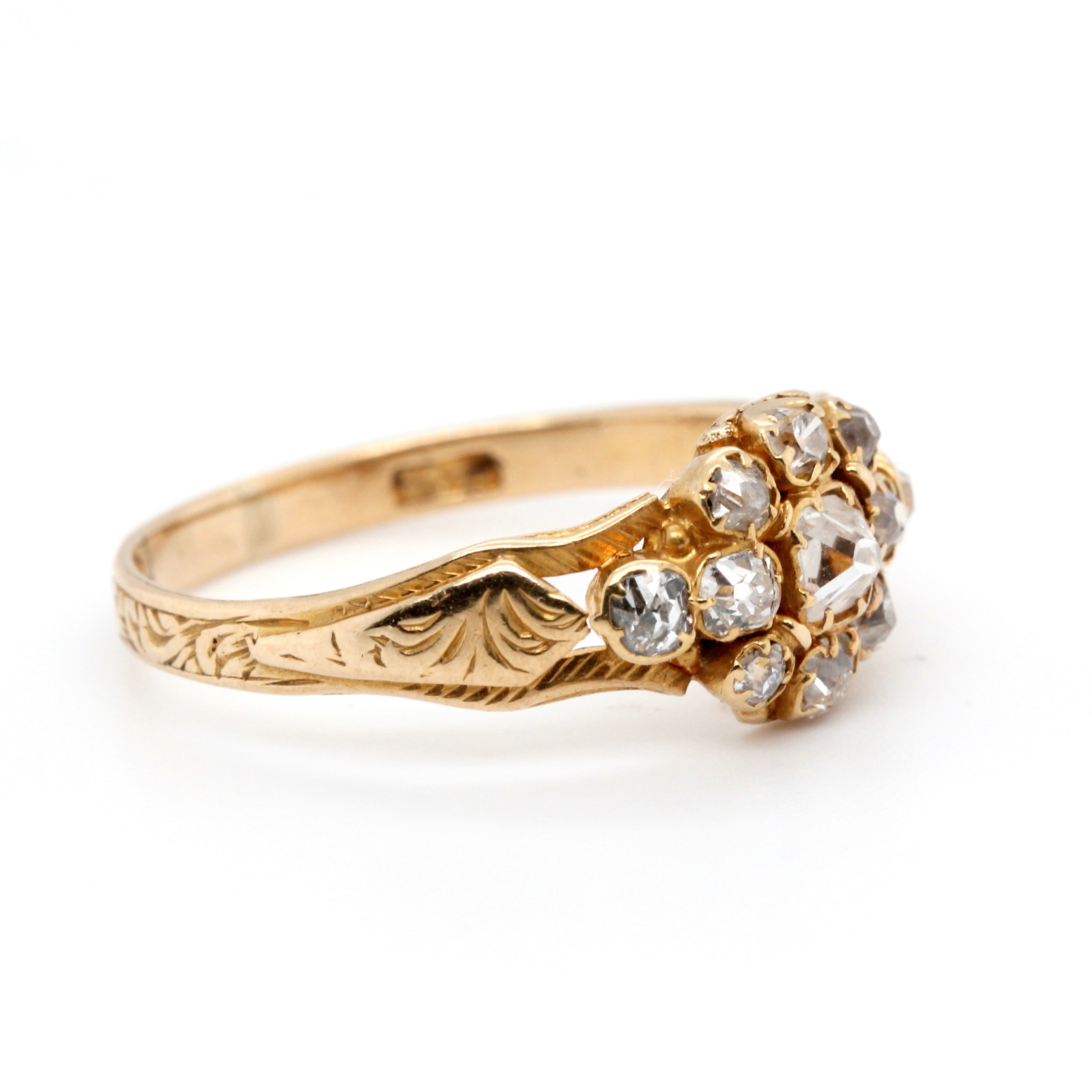 Art Deco Old Mine Cut Diamond Ring 18K White Gold .35ctw - Once Upon A  Diamond