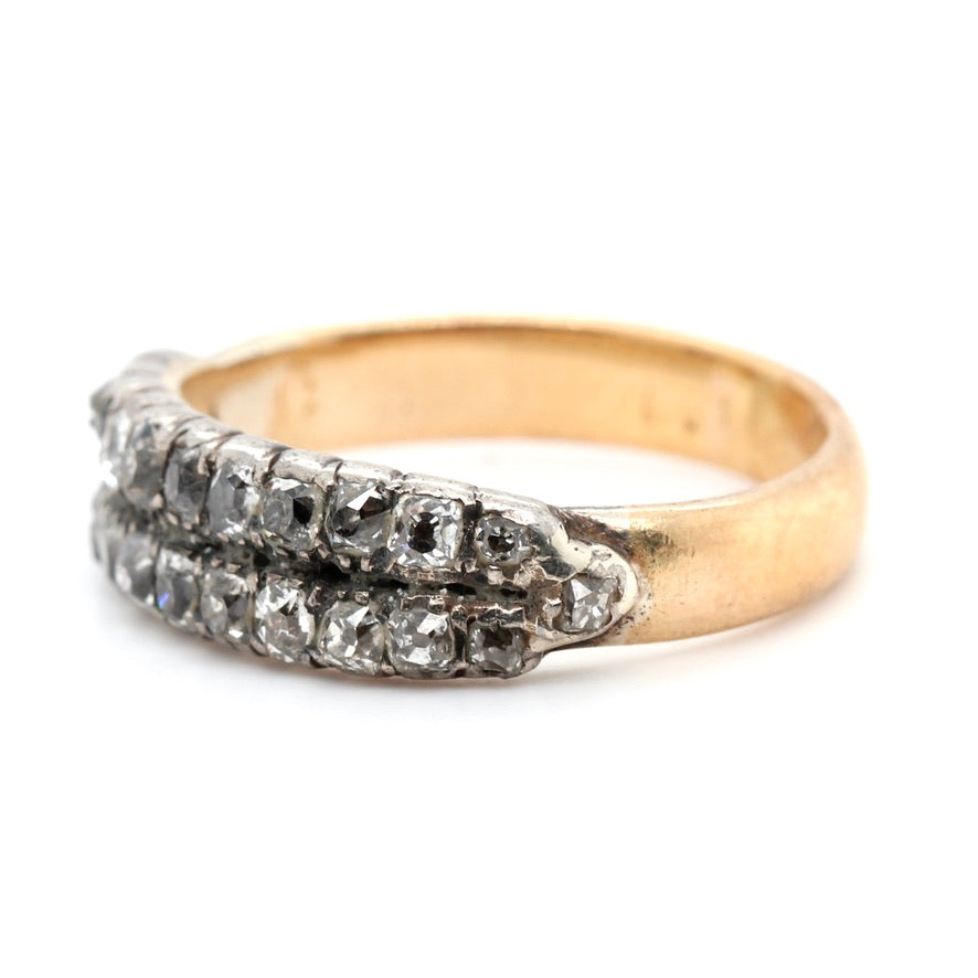 Georgian Diamond Two Row Ring
