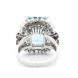 1960's Aquamarine and Diamond Ring