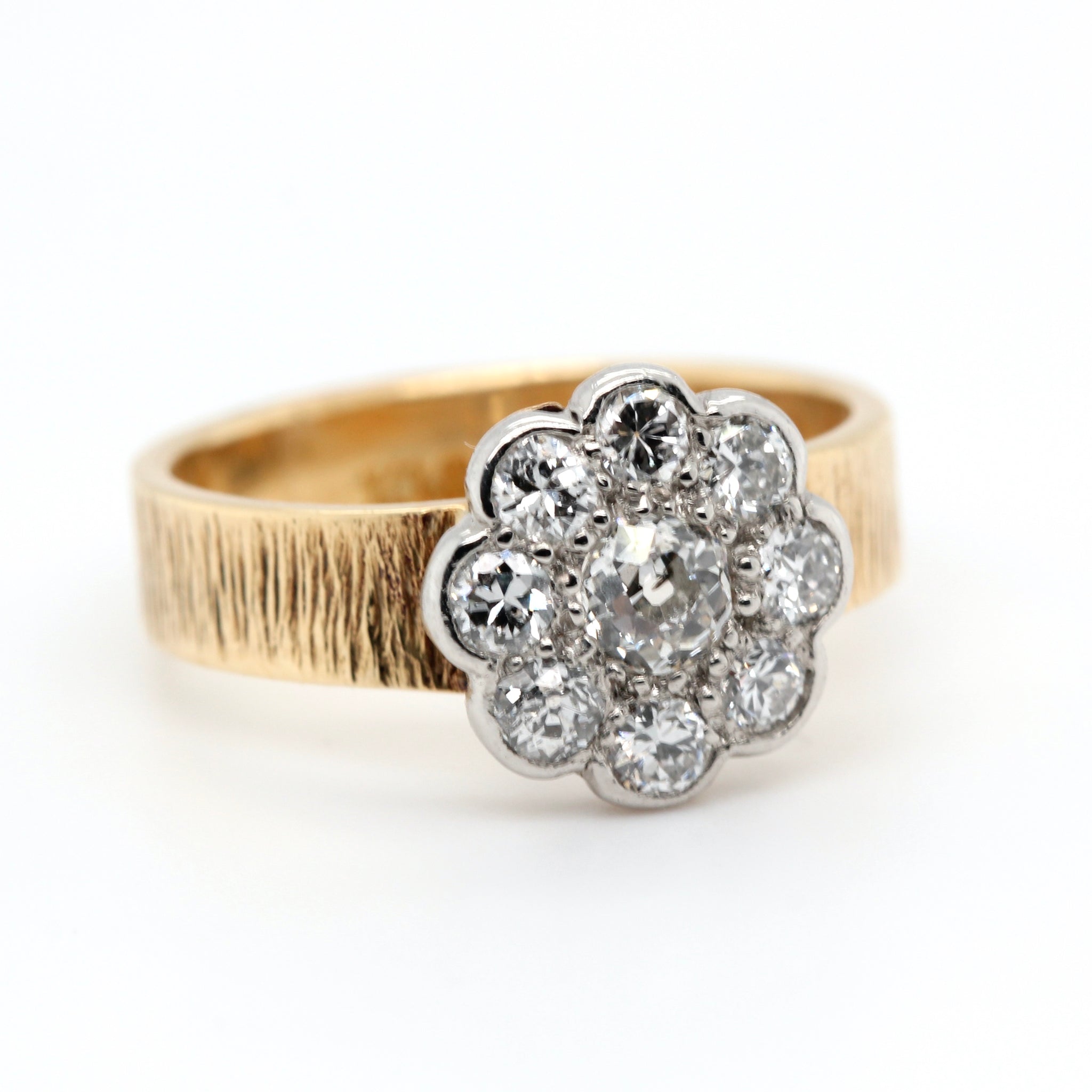 Victorian Diamond Flower Cluster Ring
