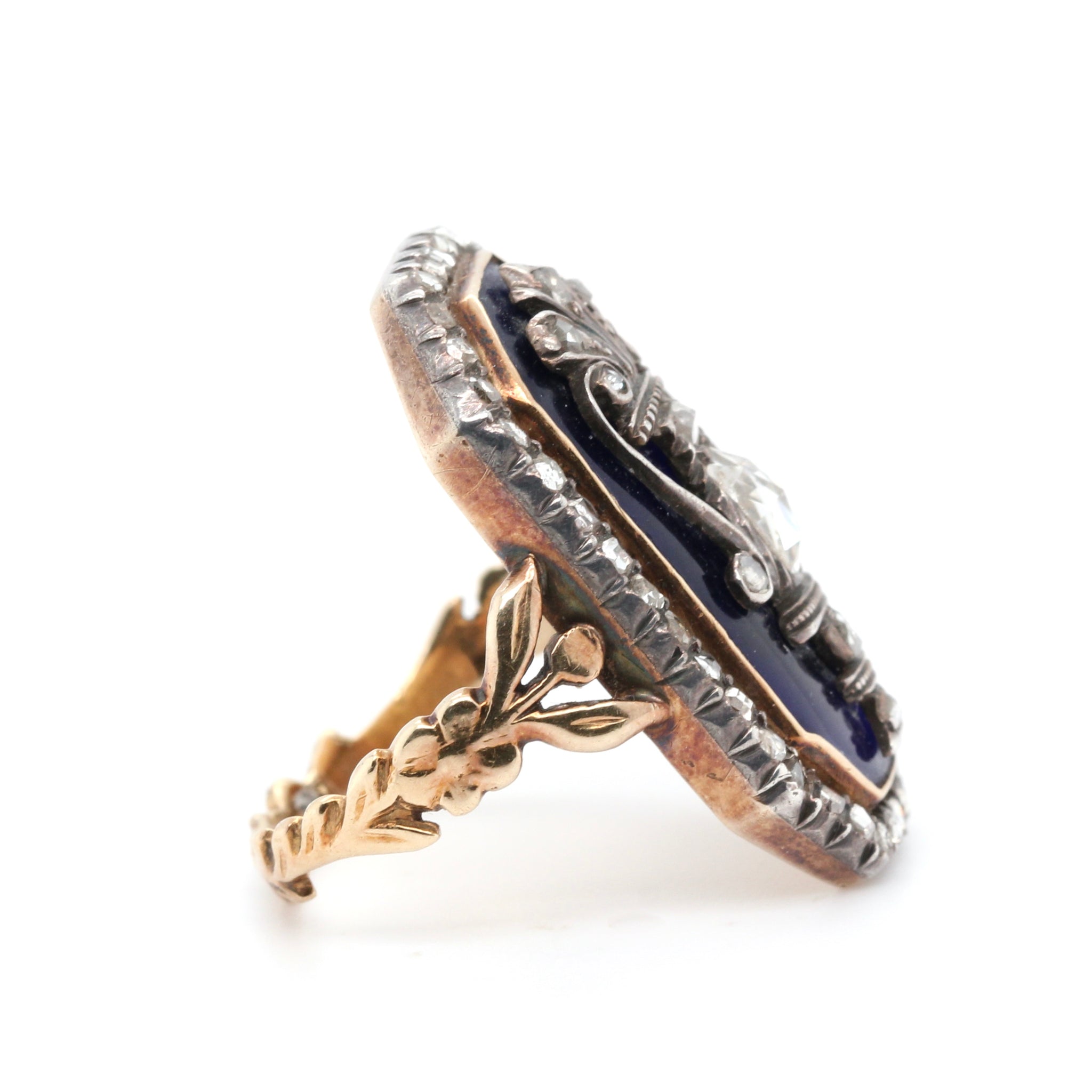 Georgian Enamel & Diamond Ring