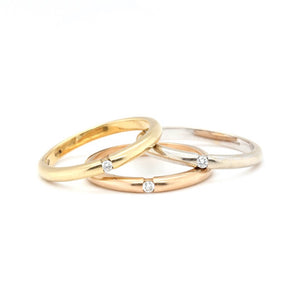 3 Colour Gold Diamond Rings