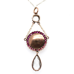 Victorian Rock Crystal, Garnet and Shell Necklace
