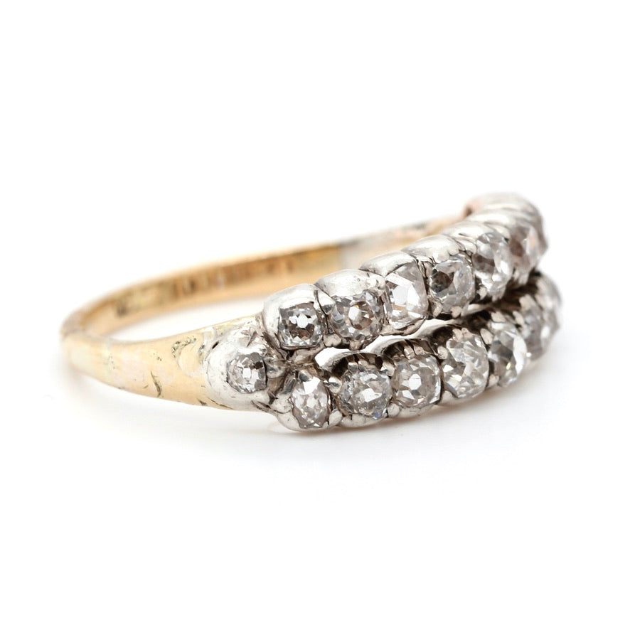 Victorian Diamond 2 Row Ring