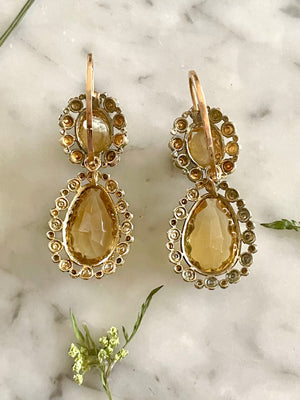 Victorian Citrine Day & Night Earrings