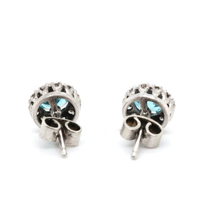 Zircon Diamond Cluster Earrings