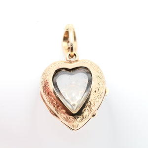 Victorian Diamond and Black Enamel Heart Pendant