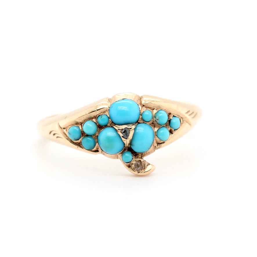 Victorian Turquoise Flower Ring